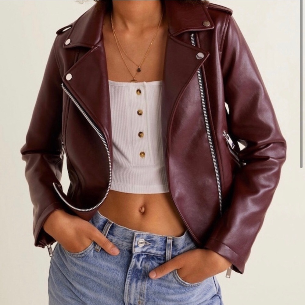 Burgundy leather jacket